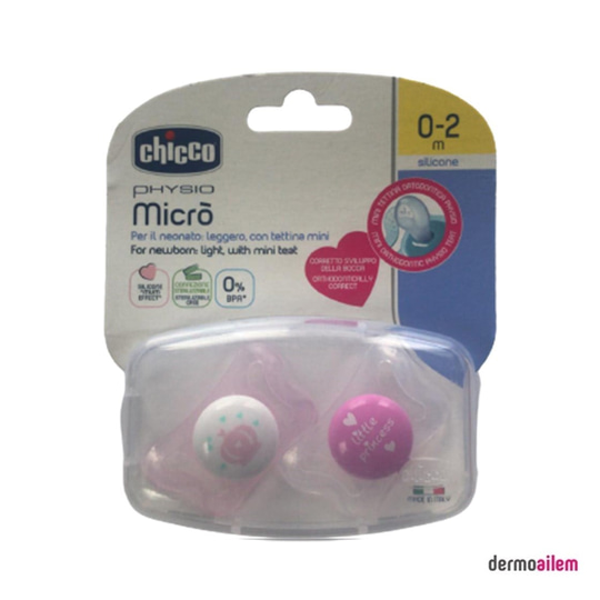 Biberon & Emzik & OyuncakChiccoChicco Physio Micro 0-2 Ay Silikon Emzik 2'li - Kız Pembe