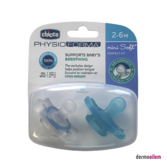 Biberon & Emzik & OyuncakChiccoChicco Physıoforma Mini Soft Erkek 2-6 Ay İkili Emzik Mavi