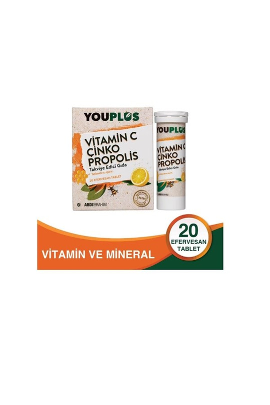 Youplus Vitamin C Çinko Propolis 20 Efervesan Tablet