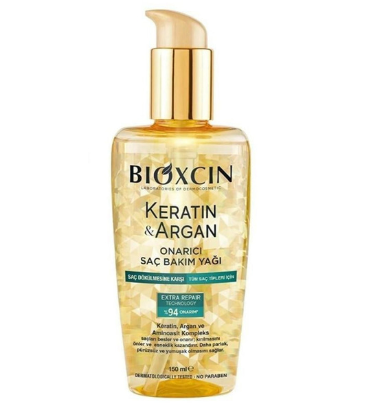 Bioxcin Keratin & Argan Onarıcı Saç Bakım Yağı 150 Ml - Yıpranmış Ve Hasar Görmüş Saçlar