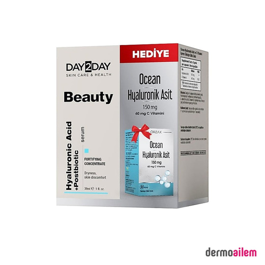 Cilt Bakım SerumlarıDay2DayDay2day Beauty Hyaluronıc Acıd Serum 30ml + Ocean Hyaluronik Asit 150mg 30 Kapsül