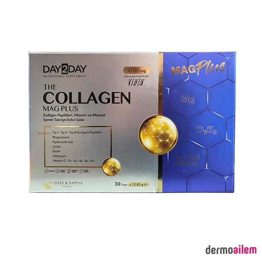 Kolajen ( Collagen )Day2DayDay2Day The Collagen Mag Plus Çilek ve Karpuz Aromalı 30 Şase