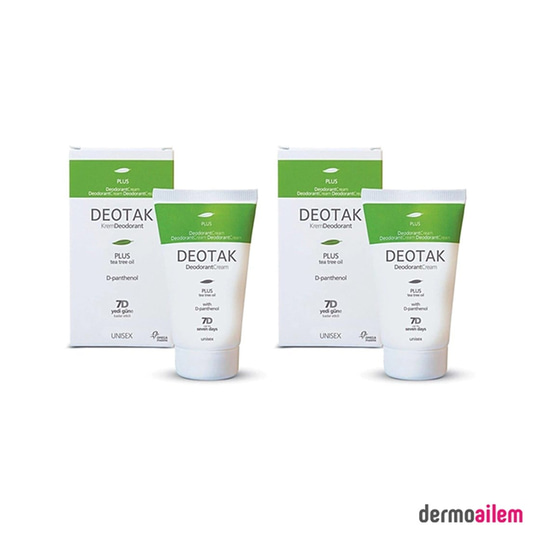 Parfüm DeodorantDeotakDeotak Unisex Krem Deodorant Plus Çay Ağacı Yağı 35 ml 2'li