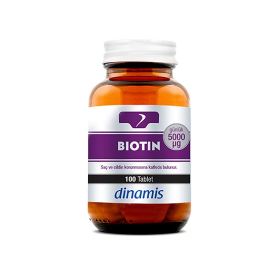Takviye Edici GıdalarDinamisDinamis Biotin 5000 µg 100 Tablet