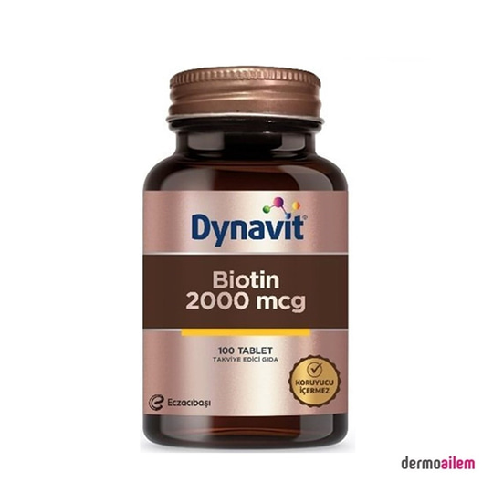 Takviye Edici GıdalarDynavitDynavit Biotin 2000mcg 100 Tablet