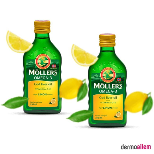 Möller's Omega 3 250 ml Balık Yağı Limon Aromalı 2 Adet