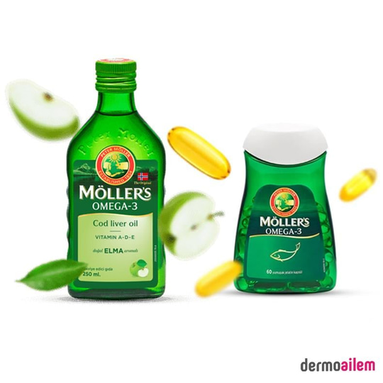 Möller's Elma Aromalı Balık Yağı 250 ml Ve Möller's 60 Kapsül