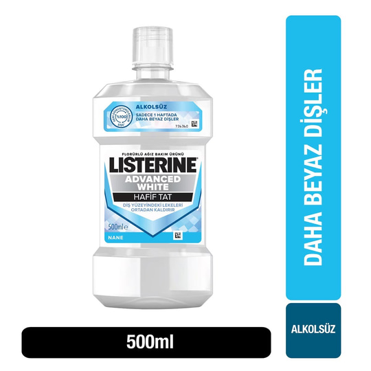 Listerine Advanced White Hafif Tat Alkolsüz 500 ml