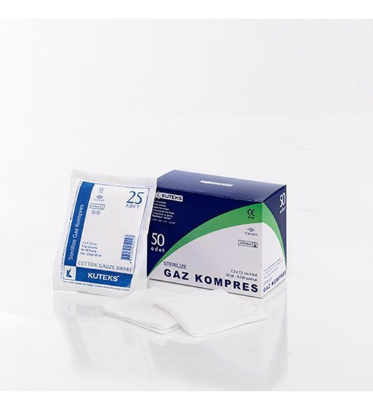 Kuteks Steril Gaz Kompres 7,5 x 7,5 cm 50 Adet
