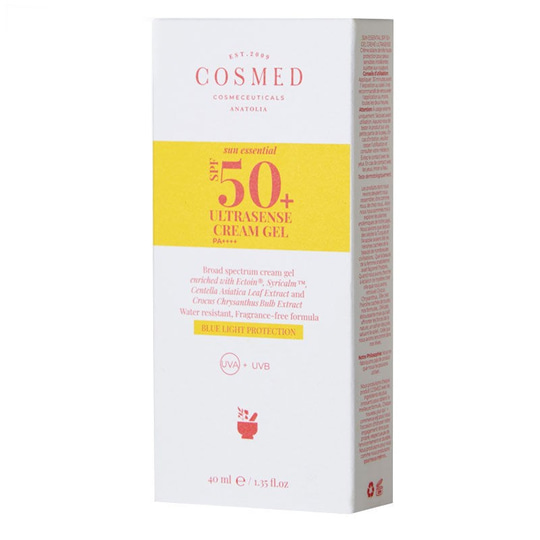 Cosmed Sun Essential Ultrasense Cream Gel Hassas ve Kızarıklığa Eğilimli Ciltler İçin Yatıştırıcı Sakinleştirici Yüz Güneş Kremi - Yeni Nesil Filtreler 40 ml