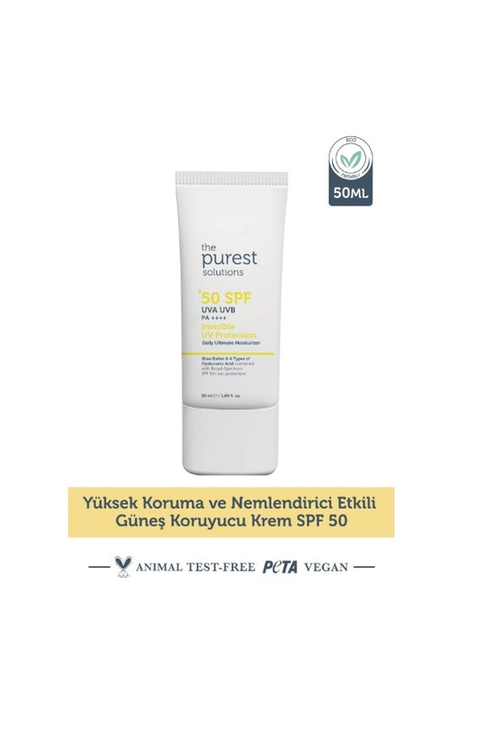 The Purest Solutions Invisible UV Protection Günlük Kullanıma Uygun Nemlendiricili Güneş Kremi SPF50+ 50 ml