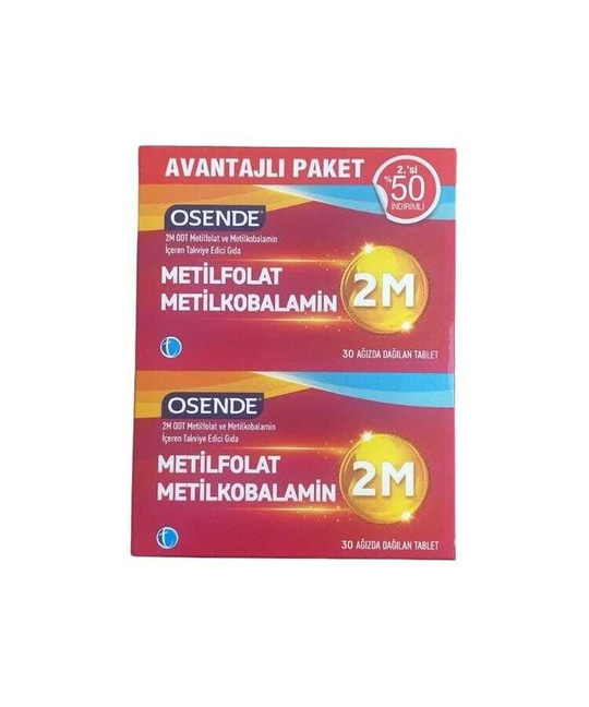 Osende 2M ODT Metilfolat & Metilkobalamin 30 Tablet - İkincisi %50 İndirimli