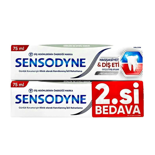 Sensodyne Hassasiyet Diş Eti ve Diş Minesi 75 ml 2 Adet Florürlü Diş Macunu
