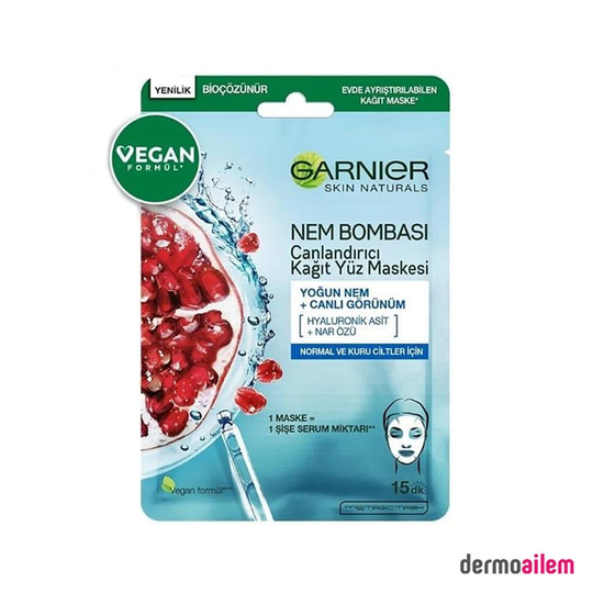 MaskelerGarnierGarnier Nem Bombası Canlandırıcı Kağıt Yüz Maskesi