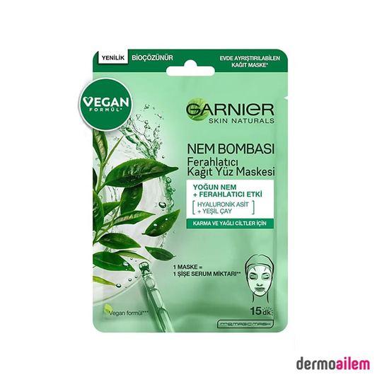 MaskelerGarnierGarnier Nem Bombası Ferahlatıcı Kağıt Yüz Maskesi