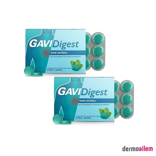 PastillerStrepsilsGavidigest Nane Aromalı Şekersiz 12 Pastil 2 Adet