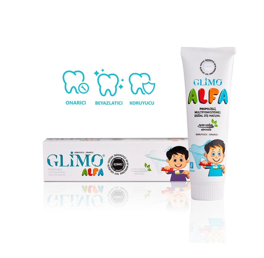 Bebek Ve Çocuklar İçin Ağız BakımıGlimoGlimo Alfa Kids Çocuklar İçin Köpüksüz Doğal Diş Macunu