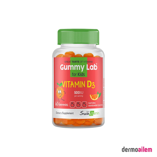 Takviye Edici GıdalarSuda VitaminGummy Lab Vitamin D3 500 IU 60 Gummies