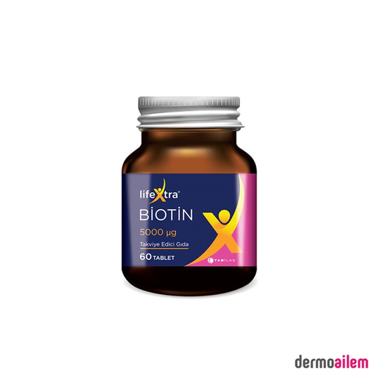 Takviye Edici GıdalarTab İlaçLifeXtra Biotin 5000 mg 60 Tablet