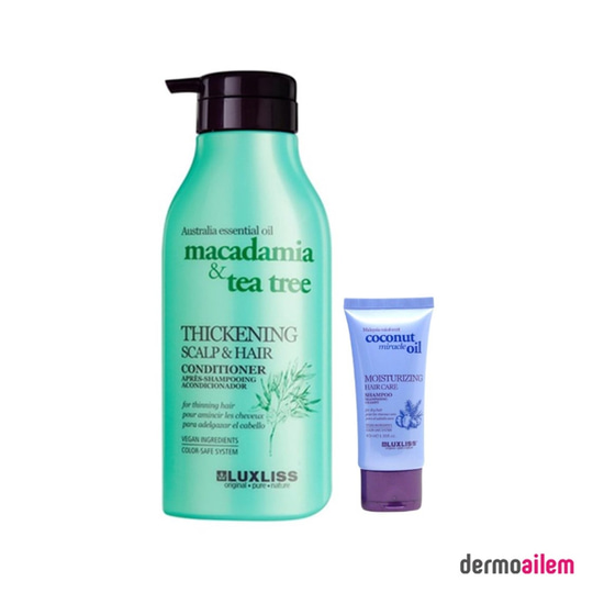 Saç KremleriLuxliss ProfessionalLuxliss Macadamia Tea Tree Thickening Scalp Hair Conditioner 500 ml +40 Ml Hediye