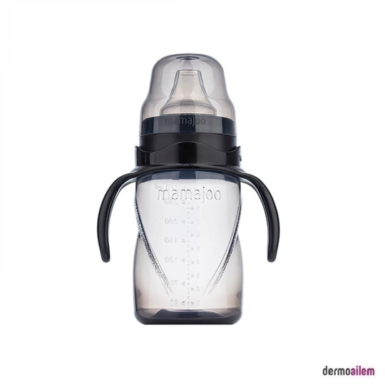 Biberon & Emzik & OyuncakMamajooMamajoo Kulplu Akıtmaz Eğitici Bardak 270 ml Black
