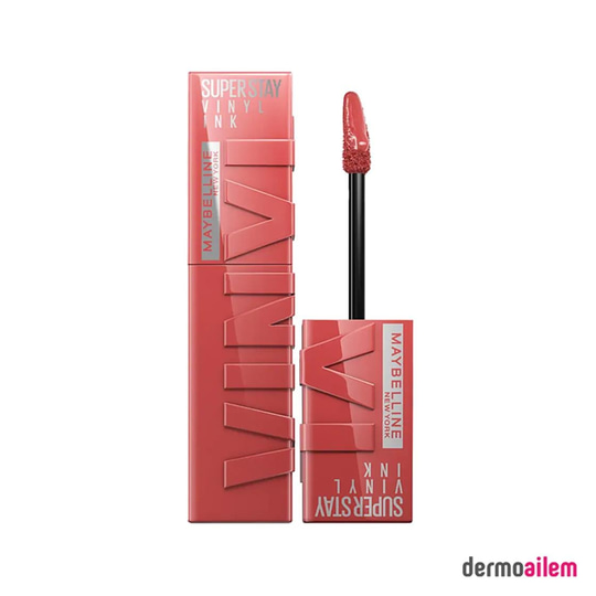 RujMaybellineMaybelline Super Stay Vinyl Ink Likit Parlak Ruj 15 Peachy