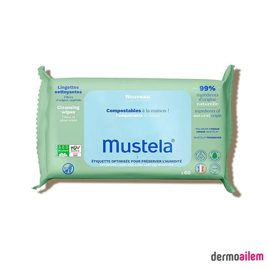 Temizleme ÜrünleriMustelaMustela Kompost Edilebilir Islak Mendil 60'lı