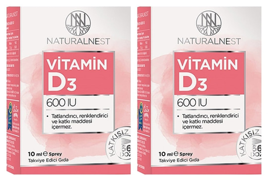 Takviye Edici GıdalarNaturalnestNaturalnest Vitamin D3 600 IU Sprey 10 ml 1 Alana 1 Bedava