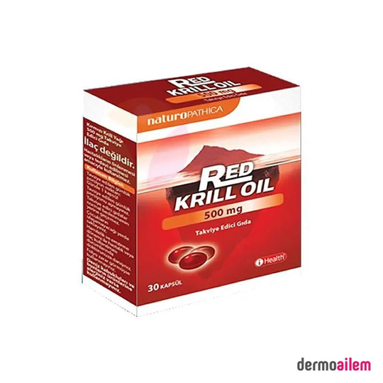KategorisizDermo AilemNaturopathica Red Krill Oil 500 mg 30 Kapsül Balık Yağı (SKT:31/08/2023)