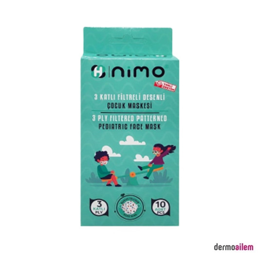 Maske & SiperlikHünkarNimo 3 Katlı Tek Kullanımlık Pembe Filtre Desenli Çocuk Cerrahi Yüz Maskesi 10 Adet