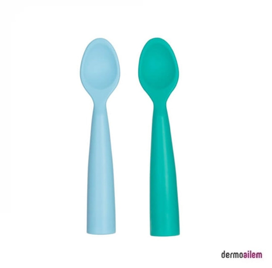 Biberon & Emzik & OyuncakOİOİOioi Nam Nam Kaşık 2 Li - Mineral Blue/aqua Green - Mavi