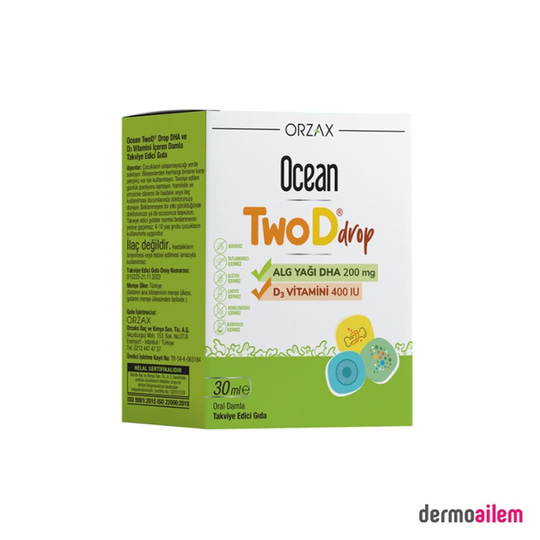 Takviye Edici GıdalarOrzaxOrzax Ocean TwoD Drop D3 Vitamini 400 IU 30 ml