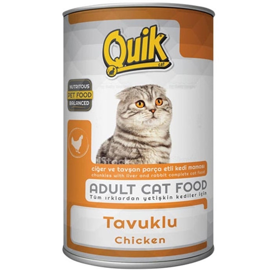 Kedi Yaş MamalarıQuikQuik Tavuklu Konserve Yetişkin Kedi Maması 415 gr