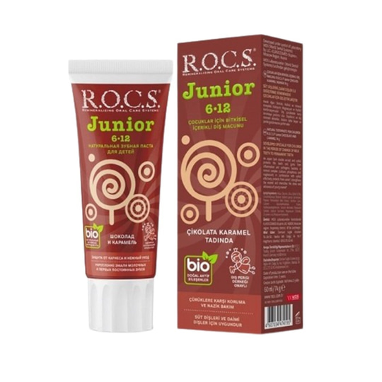 Bebek Ve Çocuklar İçin Ağız BakımıRocsROCS Junior 6-12 Yaş Diş Macunu - Çikolata ve Karamel Tadında 60 ml