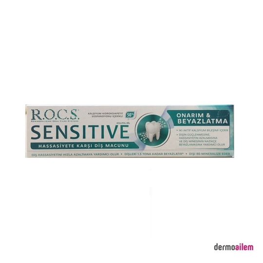 Diş MacunlarıRocsRocs Sensitive Diş Macunu Onarım Ve Beyazlatma 75ml 94g