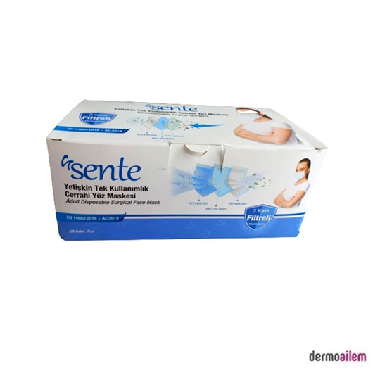 Maske & SiperlikSenteSente Yetişkin Tek Kullanımlık Yüz Maskesi 10 Adet