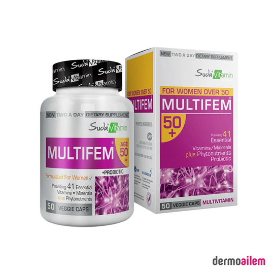 MultivitaminlerSuda VitaminSuda Vitamin Multifem 50+ Womens Multivitamin 50 Bitkisel Kapsül