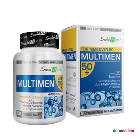 ProbiyotiklerSuda VitaminSuda Vitamin Multimen Probiotic 50+ Mens Multivitamin 50 Bitkisel Kapsül