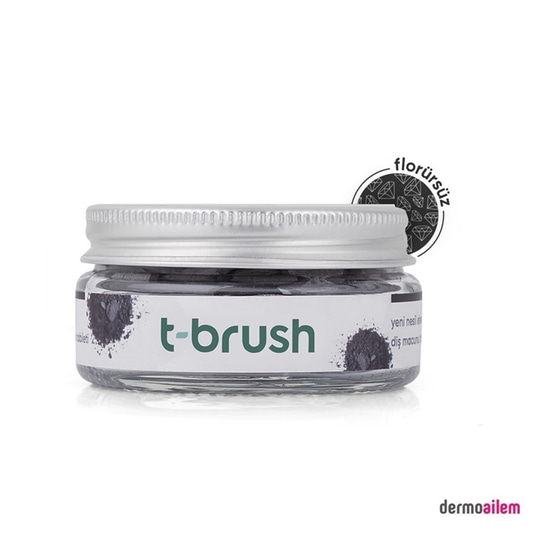 Diş MacunlarıT-BrushT-Brush Activated Charcoal Florürsüz Diş Macunu 90 Tablet