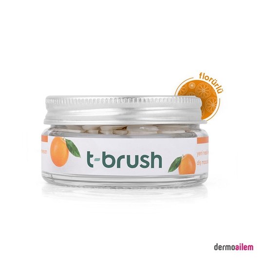Diş MacunlarıT-BrushT-Brush Portakal Aromalı Flörürlü 90'lı Diş Macunu Tableti