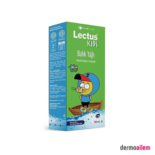 Omega 3 & Balık YağlarıTab İlaçTab Lectus Kids Kral Şakir Elma Aromalı Balık Yağı 150 Ml