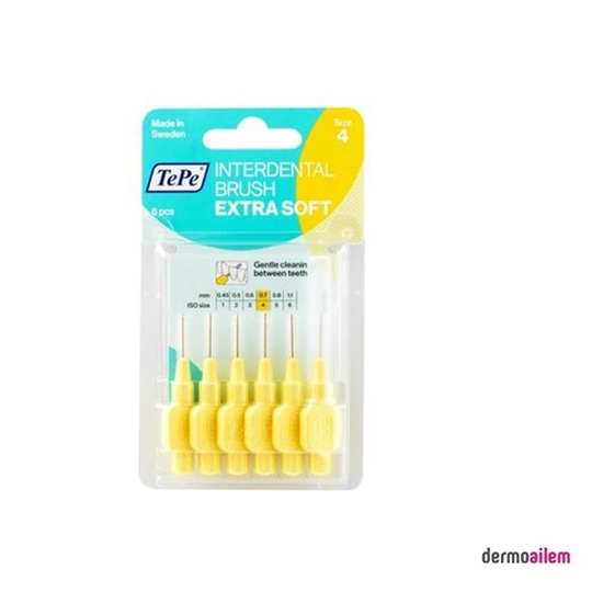 Arayüz FırçalarıTePeTePe Arayüz Fırçası 4 Numara Extra Yumuşak Blister Sarı 0,7 mm T189