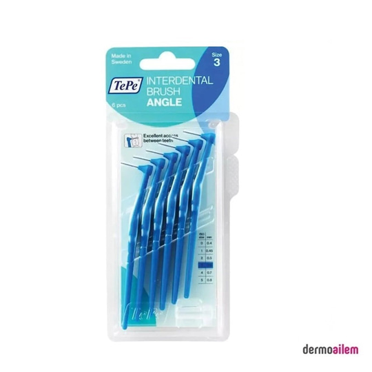 Arayüz FırçalarıTePeTePe Uzun Saplı Arayüz Fırçası Angle 3 Numara Mavi 0,6 mm T120