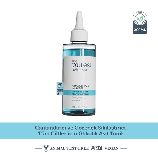 Tonik & LosyonThe Purest SolutionsThe Purest Solutions GLYCOLİC ACİD 5% AHA BHA 200 ml Gözenek Sıkılaştırıcı Ve Arındırıcı Tonik