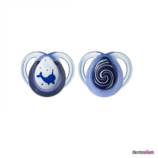 Biberon & Emzik & OyuncakTommee TippeeTommee Tippee Night Time Emzik 2 Adet - 0-6 Ay Köpek Balığı Desenli