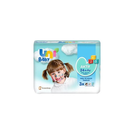 Temizleme ÜrünleriUni BabyUni Baby Aktif Islak Mendil 24+ Ay 3x52 Adet