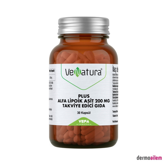 Takviye Edici GıdalarVeNaturaVenatura Plus Alfa Lipoik Asit 200 mg 30 Kapsül