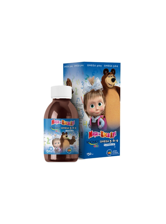 Omega 3 & Balık YağlarıVoonkaVoonka Maşa ile Koca Ayı - Omega 3-6-9 150 ml ( Doğal Tutti Frutti Aromalı, Şeker İlavesiz )