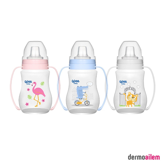 Biberon & Emzik & OyuncakWee BabyWee Baby Akıtmaz Kulplu PP Antikolik Bardak 250 ml 6 Ay ve Üzeri