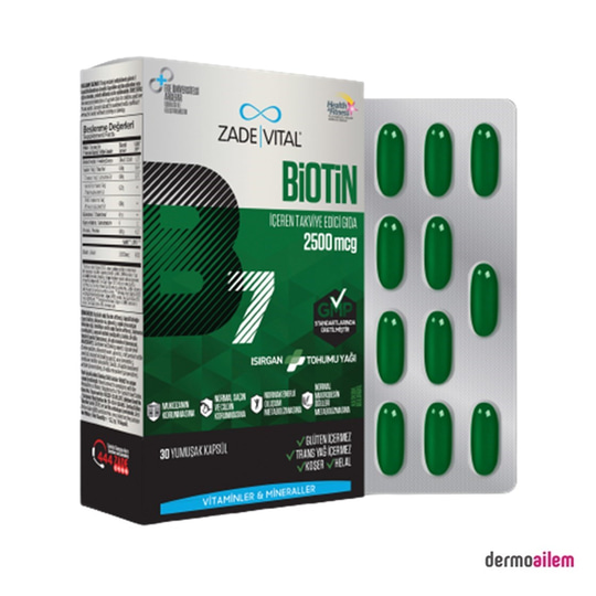 Saç Bakım ÜrünleriZade VitalZade Vital Biotin 30 Yumuşak Kapsül - Blister